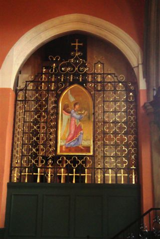 Image: Bedford Park wrought iron screen and icon 