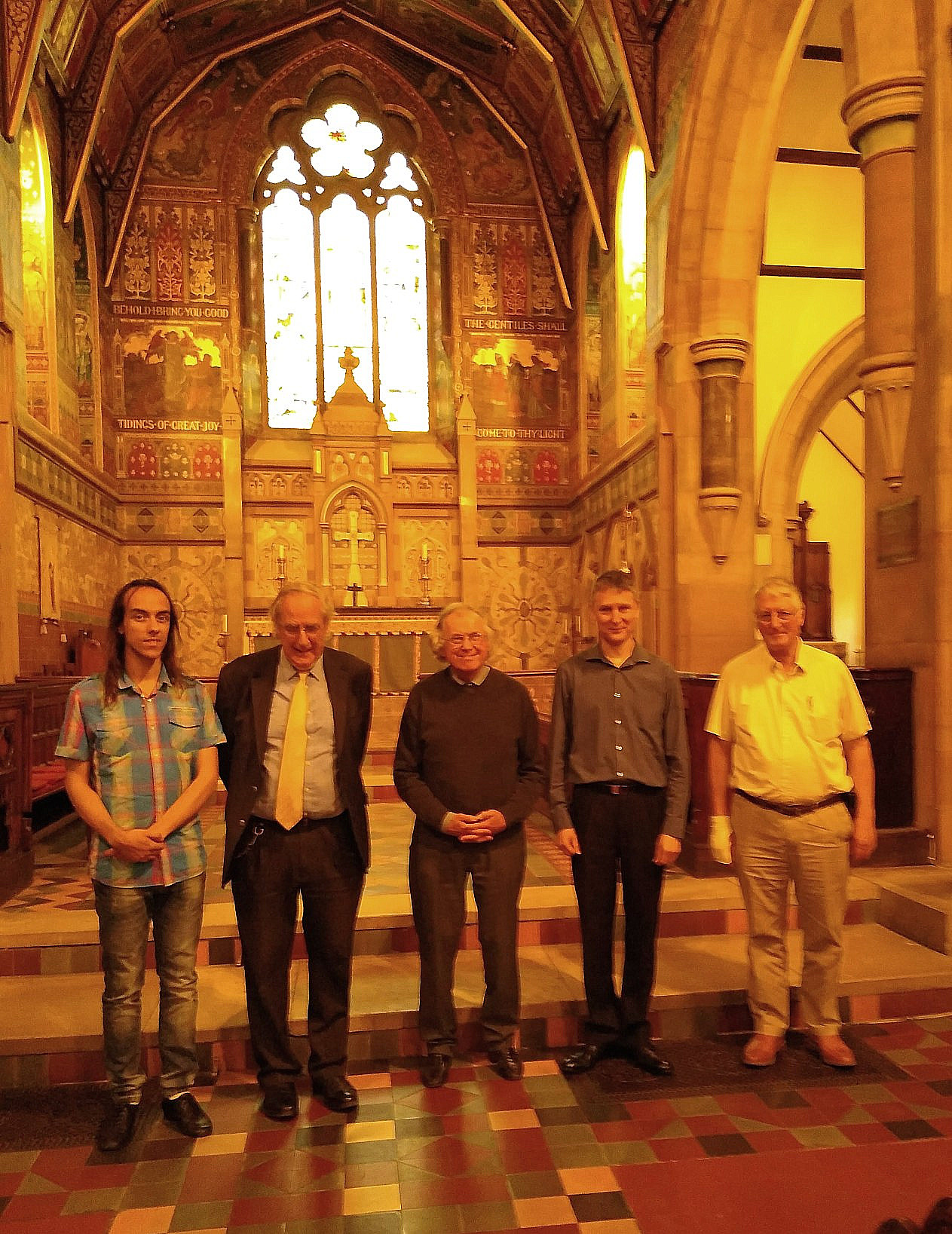 Image: recitalists by the chancel steps 2