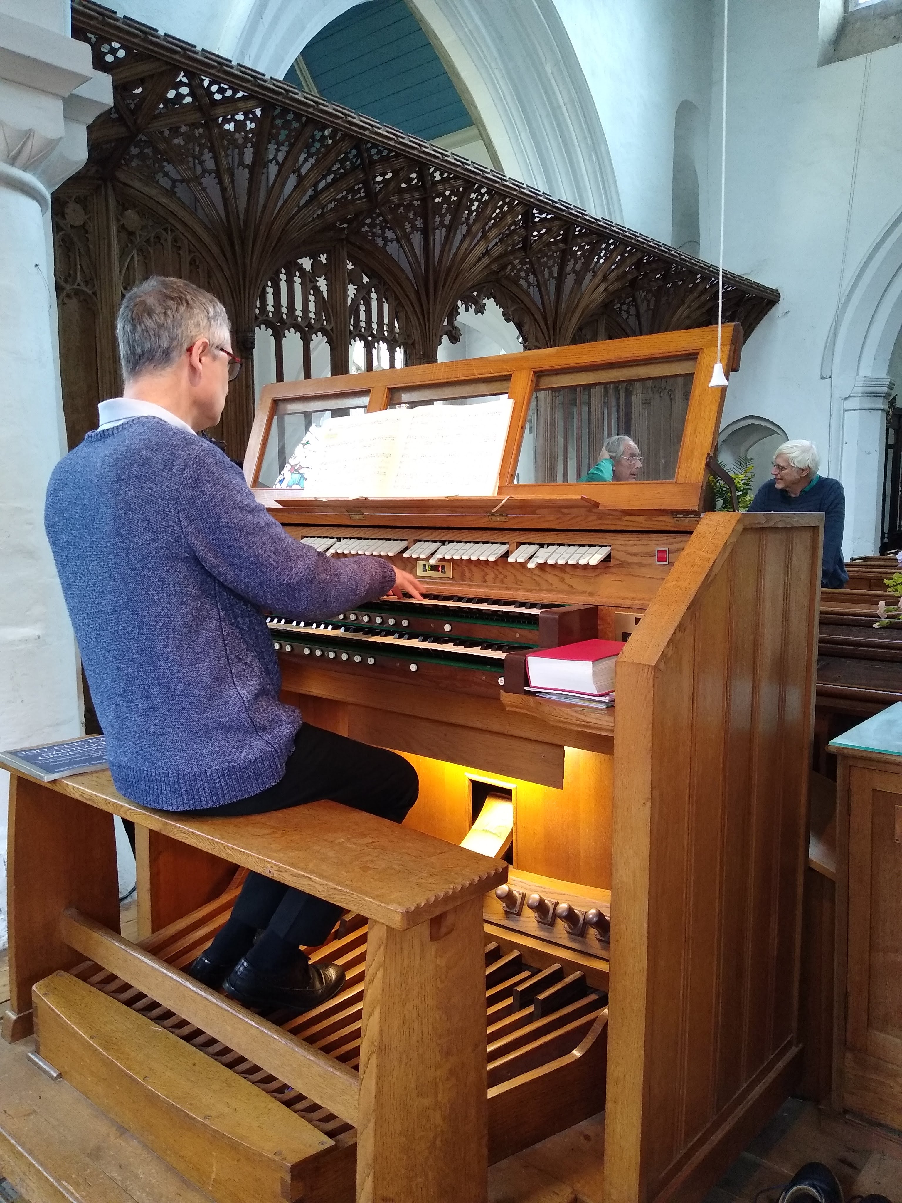 Image: Michael at the console in Redbourn
