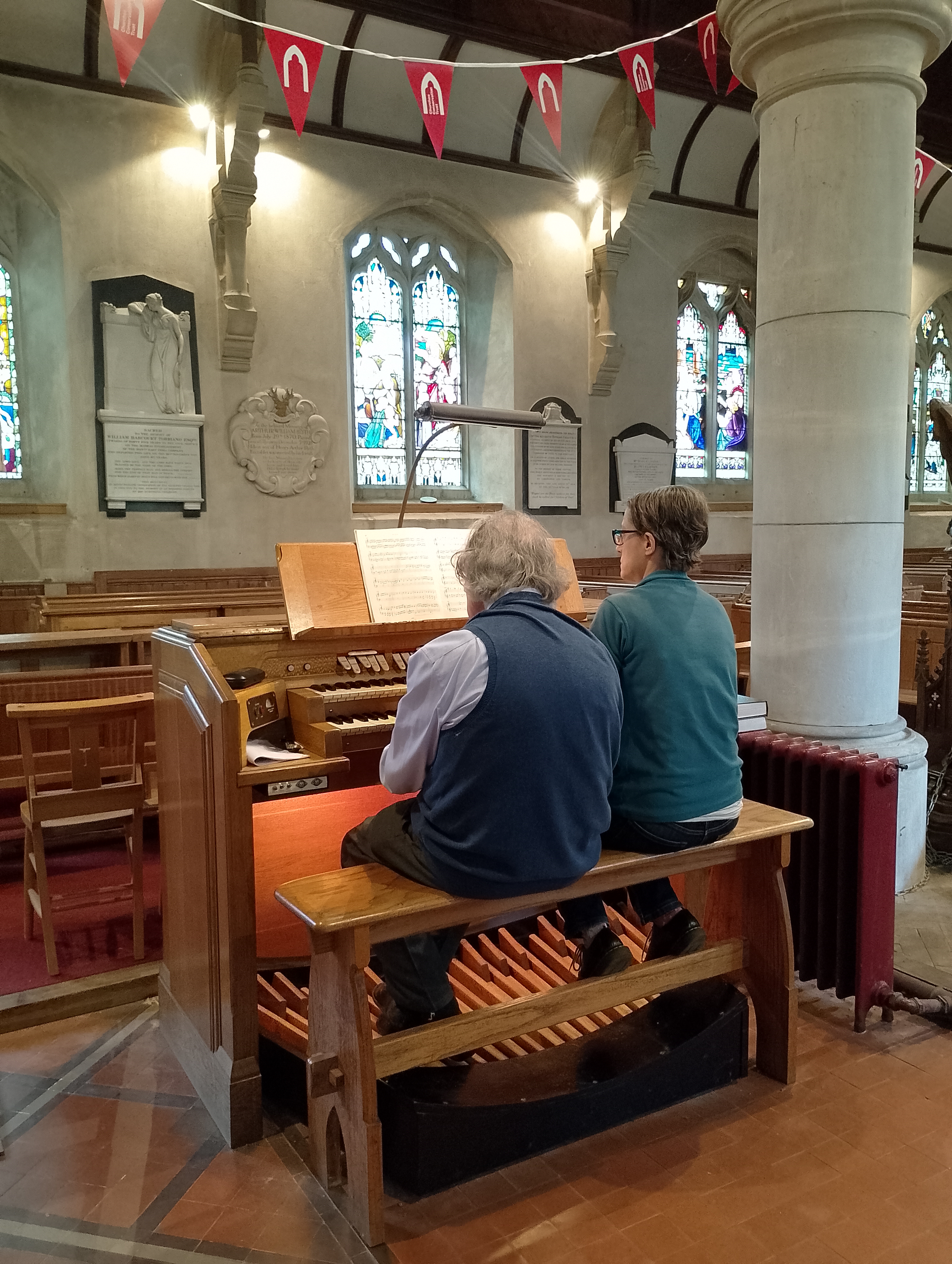 Image: Terence and Emma playing a duet at Stansted Mountfitchet