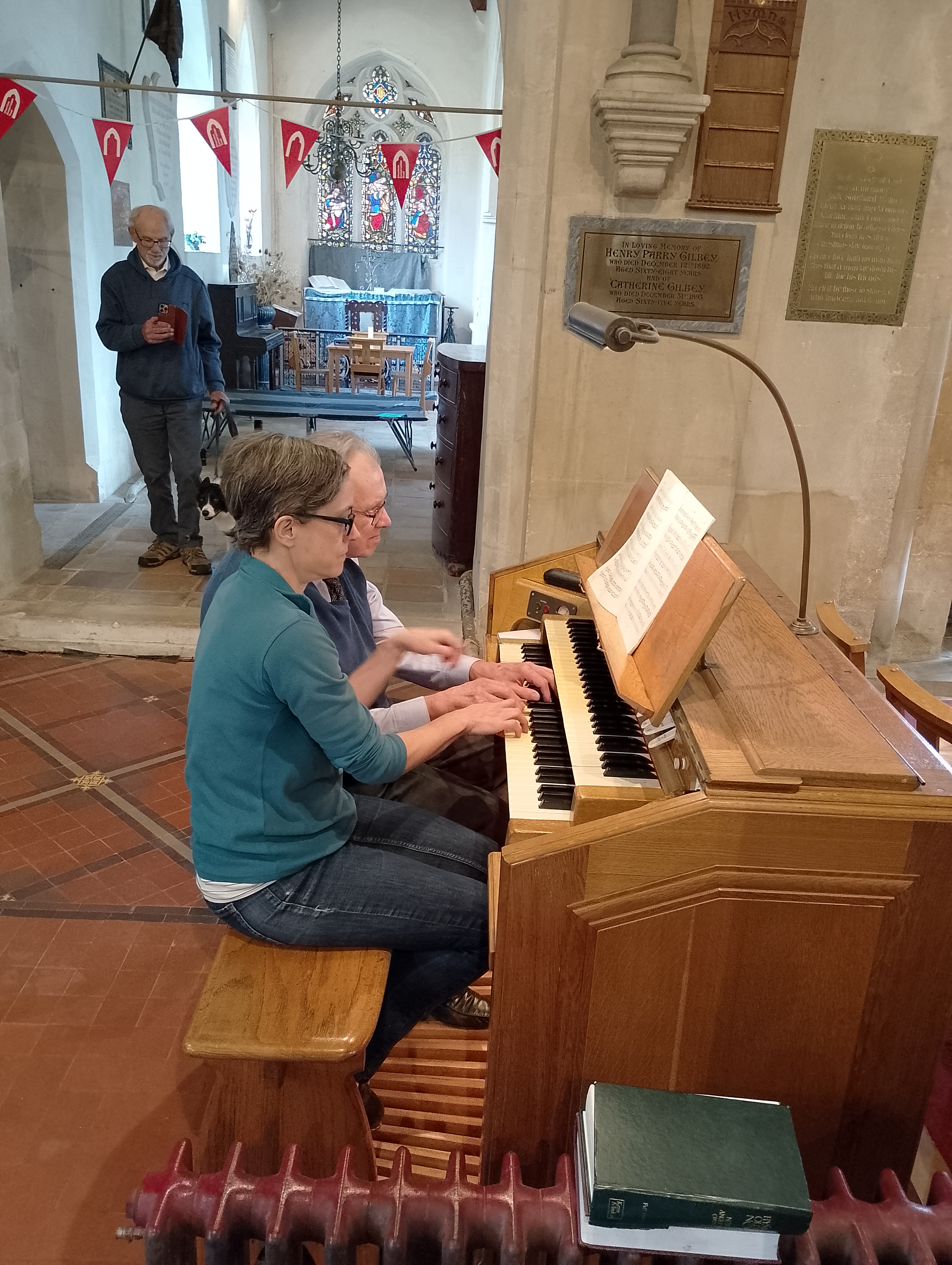 Image: Terence and Emma playing a duet at Stansted Mountfitchet